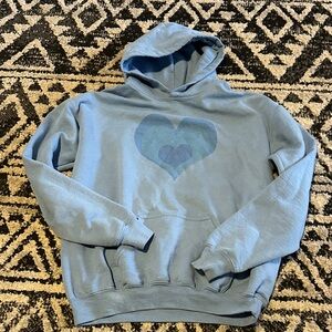 Gildan Blue Hoodie with Heart Design